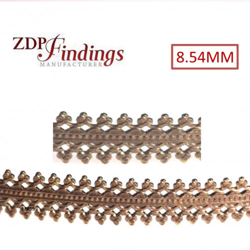 24 Inch (61cm) x 8.54mm Width Brass Strip Gallery Decorative Filigree Pattern Wire