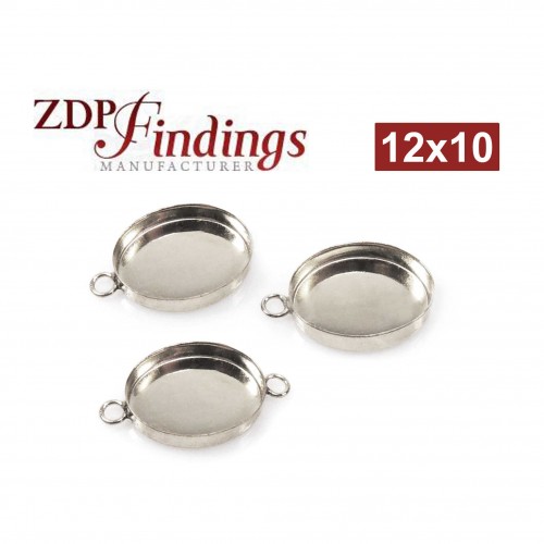 12x10mm Oval 925 Sterling silver Bezel Cup Connector