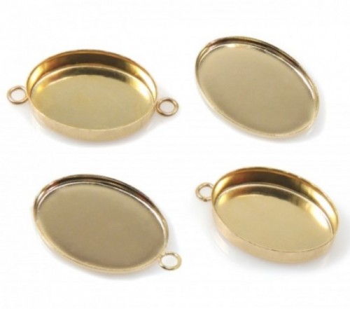 16x12mm Oval Gold Filled Bezel Cup