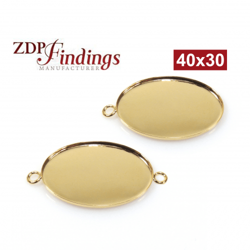 40x30mm Oval Gold Filled Bezel Cup