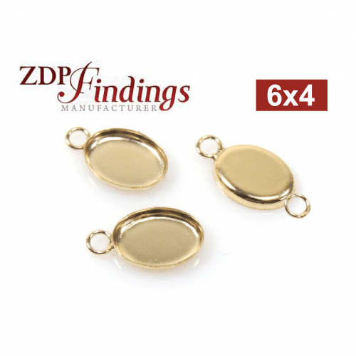 6x4mm Oval Gold Filled Bezel Cup