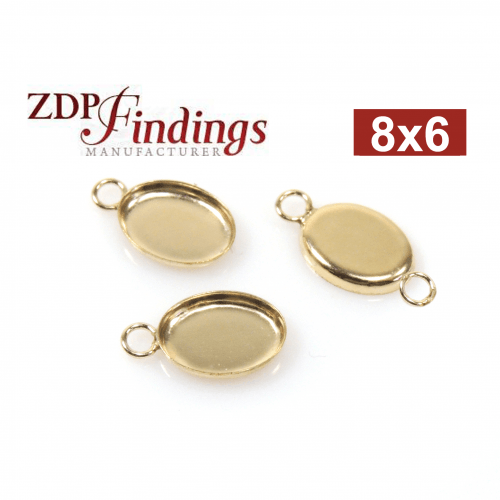 8x6mm Oval Gold Filled Bezel Cup