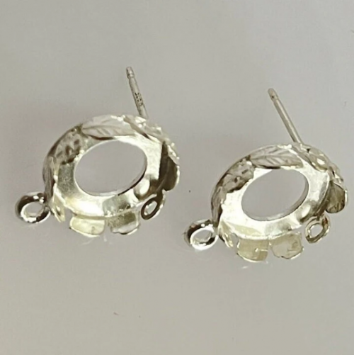 10mm Bezel Post Earring, 925 Sterling silver