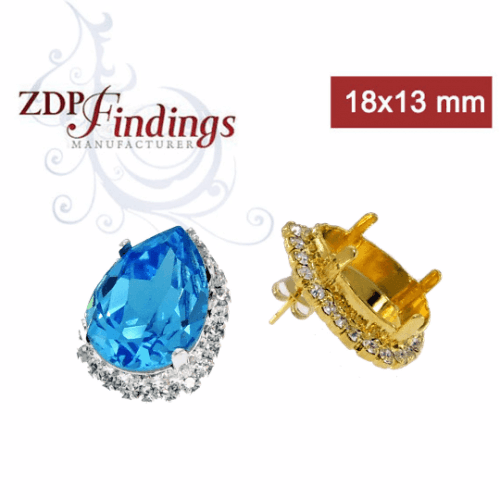 18x13mm 4320 European Crystals Post Rhinestone Earrings, Choose your options