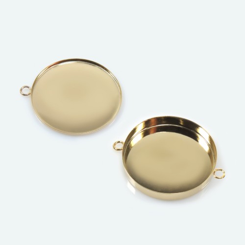 25mm Round Gold Filled Bezel Cup