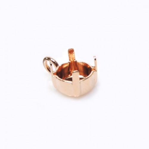 SS39 European Crystals pendant base open loop Rose gold plated