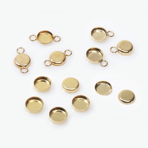 5mm Round Gold Filled Bezel Cup