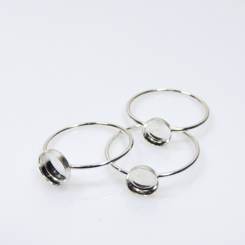 7mm Round Bezel on Ring, , 925 Sterling silver. Choose your size.