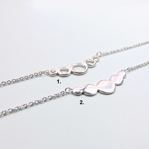 Silver Plated Link Chain Delicate Geometric Necklace, Length  16"