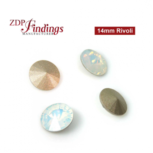 CRAZY SALE !! Round 14mm Rivoli Suitable European Crystals 1122. Czech White Opal Crystals