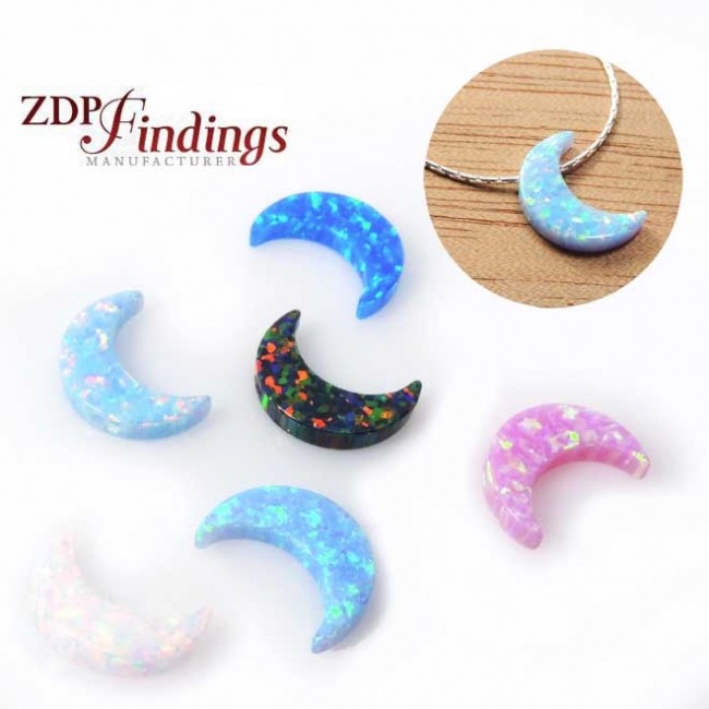 10x8mm Opal Crescent Half Moon Bead Charm Pendant - Beads - Findings - Shop  By Category