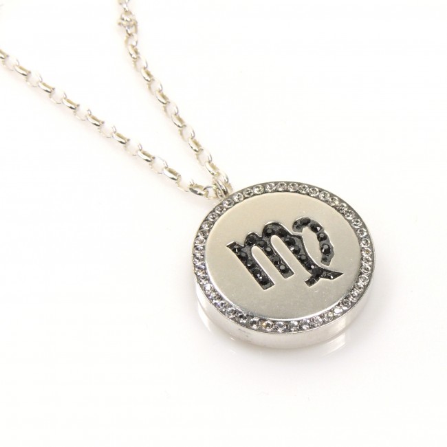 Jewels Obsession Zodiac Virgo Necklace 14K Yellow Gold-plated 925 Silver Zodiac Virgo Pendant with 30 Necklace
