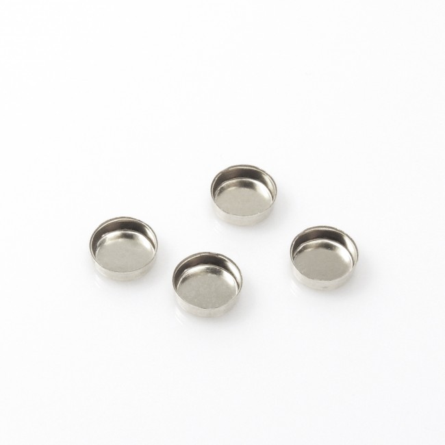 24pcs x Round 5mm 925 Sterling silver Bezel Cup Connector Setting base blanks 