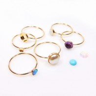 14k Gold Filled Stacking Ring fit Round Cabochon