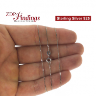 Sterling Silver 925 Finished Rhodium Plated Box Chain
