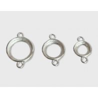 Round Bezel Cups. Connectors For Setting. For Gluing, Shiny Sterling Silver 925, Choose your size