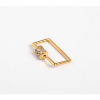 Rectangle Screw Clasp Gold Plated, Glass Crystals