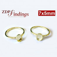 7x5mm Oval Gold Filled Bezel Ring Setting
