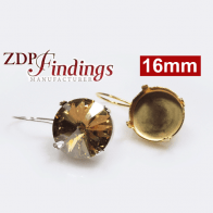 Round 16mm Earrings Setting fit European Crystals Rivoli 1122