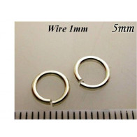 Silver 925 1mm x5mm Jump Rings