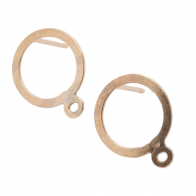 1 pair Circle Gold Filled Quality stud earring with Loop for Jewelry Making with ear backs.
