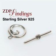 Sterling Silver 925 Round Toggle Clasp 15mm