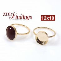 12x10mm Gold Filled 14k Oval Ring Setting