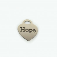 20x15mm Silver 925 Heart Tag Hope Charm Pendant Necklace