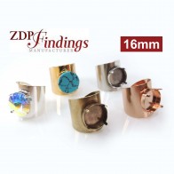 Round 16mm Bezel Ring Setting Fit European Crystals 1122