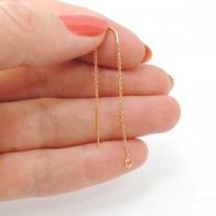 Gold Filled 14K Delicate 50mm Long Chain Dangle Earrings