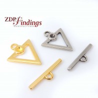 Triangle 25mm Toggle Clasp Lock Fit 4mm Crystal