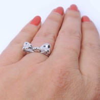 Silver 925 Bow Stacking Ring, Size 6.5