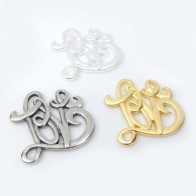 Large 40mm Love Initial Letters Pendant Charm