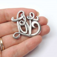 Large 40mm Love Initial Letters Pendant Charm