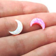 10x8mm Opal Crescent Half Moon Bead Charm Pendant