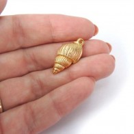 25mm Conch Spiral Shell Bead Charm Pendant