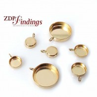 Gold Filled Round Bezel Cup Tray Pendant