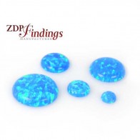 Round Deep Blue Sparkling Opal Lab Created Multi Color Cabochon