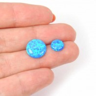 Round Deep Blue Sparkling Opal Lab Created Multi Color Cabochon