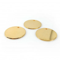Round 20mm Shiny Gold Plated Flat Tag Disc
