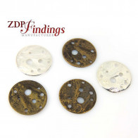 Round 15mm Hammered Discs Pendant with Holes