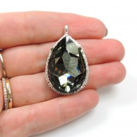 Pear 30x20mm Pendant with Crystals fit European Crystals 4327