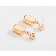 18x13mm Gold plated European Post Earrings