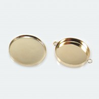 22mm Round Gold Filled Bezel Cup