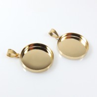 25mm Round Gold Filled Bail Bezel Cup