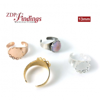  Round 13mm Crown Bezel Cast Ring Setting