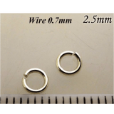 Sterling Silver 925 Jump Rings 0.7mm Gauge x2.5mm 