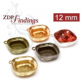 12mm Bezel Earrings Or Pendant For Gluing 4470 European Crystals