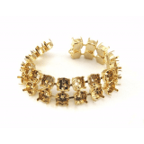 Gold Bracelet for European Crystals 39SS Stones - 2 Rows