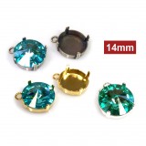 Round 14mm Pendant Setting Fit European Crystals 1122